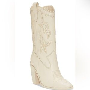 Vince Camuto  off white. western cowboy boots Heels